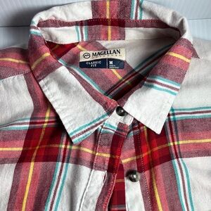 Magellan Outdoors Men's Multicolor Plaid Button Down Shirt